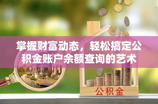 昌黎掌握财富动态，轻松搞定公积金账户余额查询的艺术